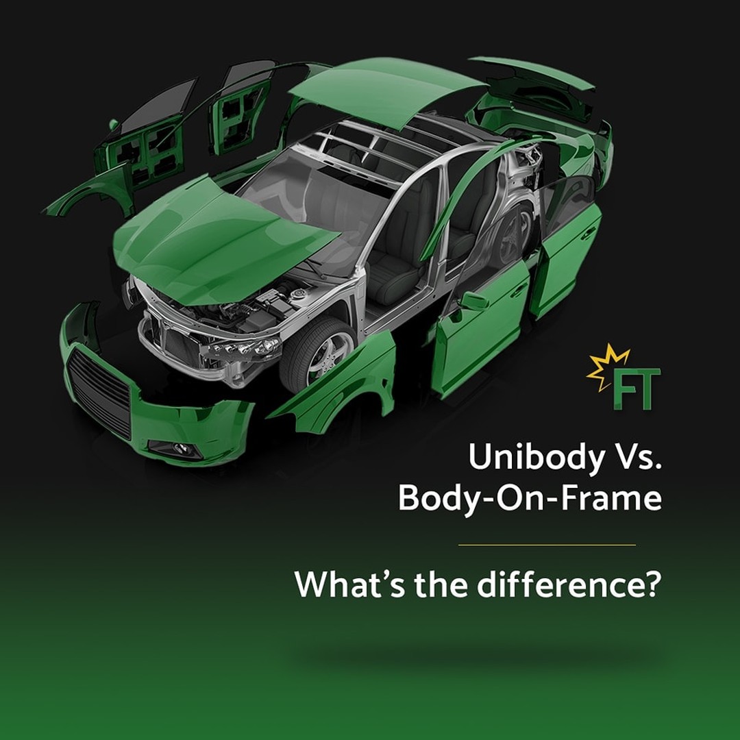 Graphic Showing The Difference Between Unibody And Body-On-Frame Vehicles