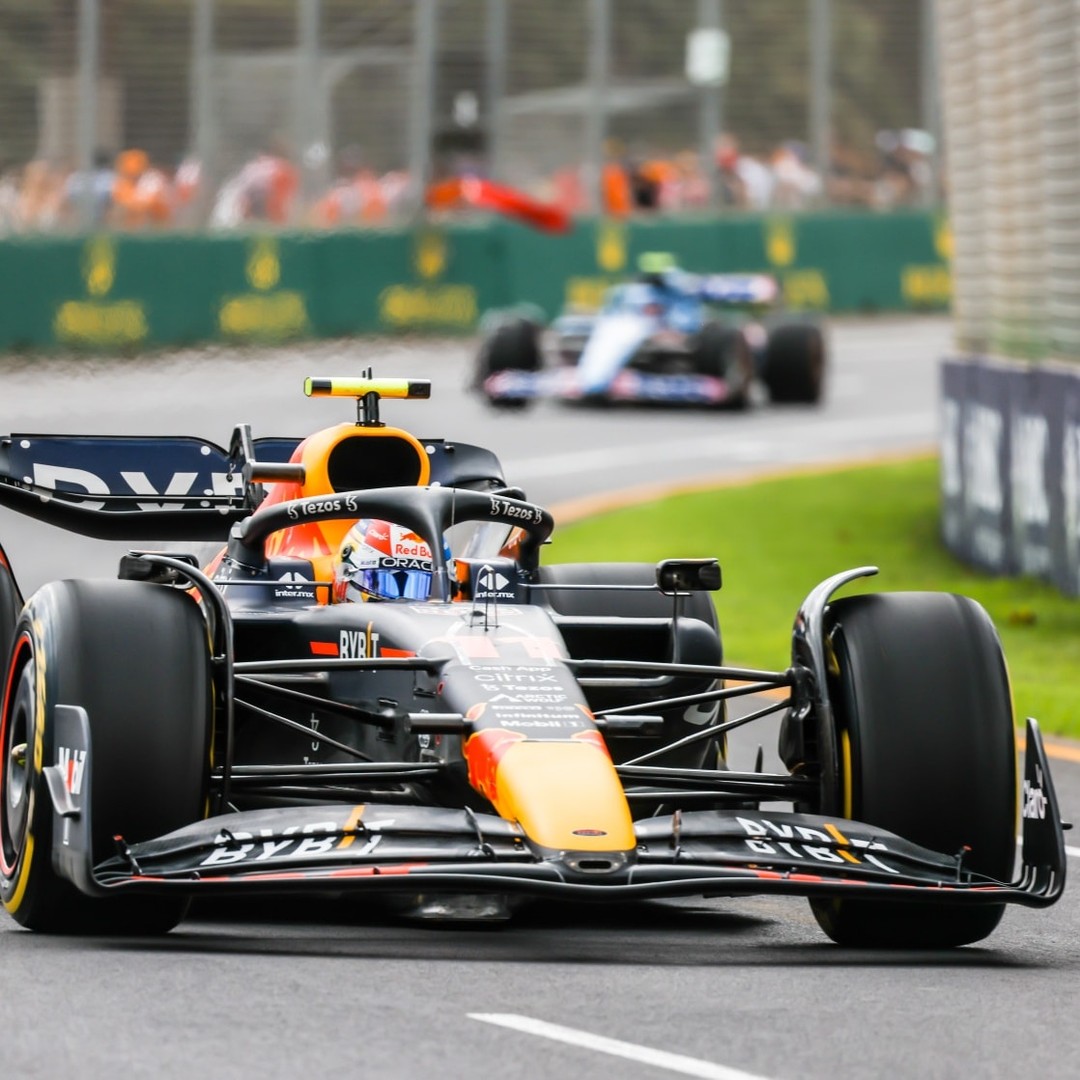 Formula 1 Racecar Driving On A Racetrack